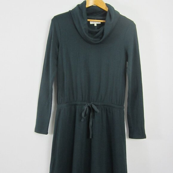 New Lou & Grey LOFT Womens S Dark Green Cowl Neck Soft Jersey Knit Drawstring - Picture 9 of 13
